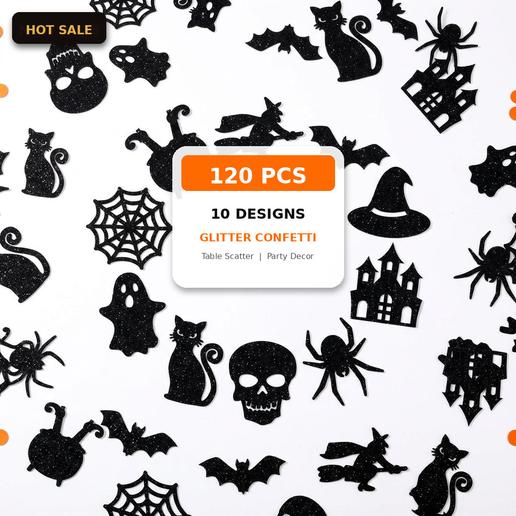 Papercraft Supply Confetti - Confete de Halloween 120 Peças Brilhantes