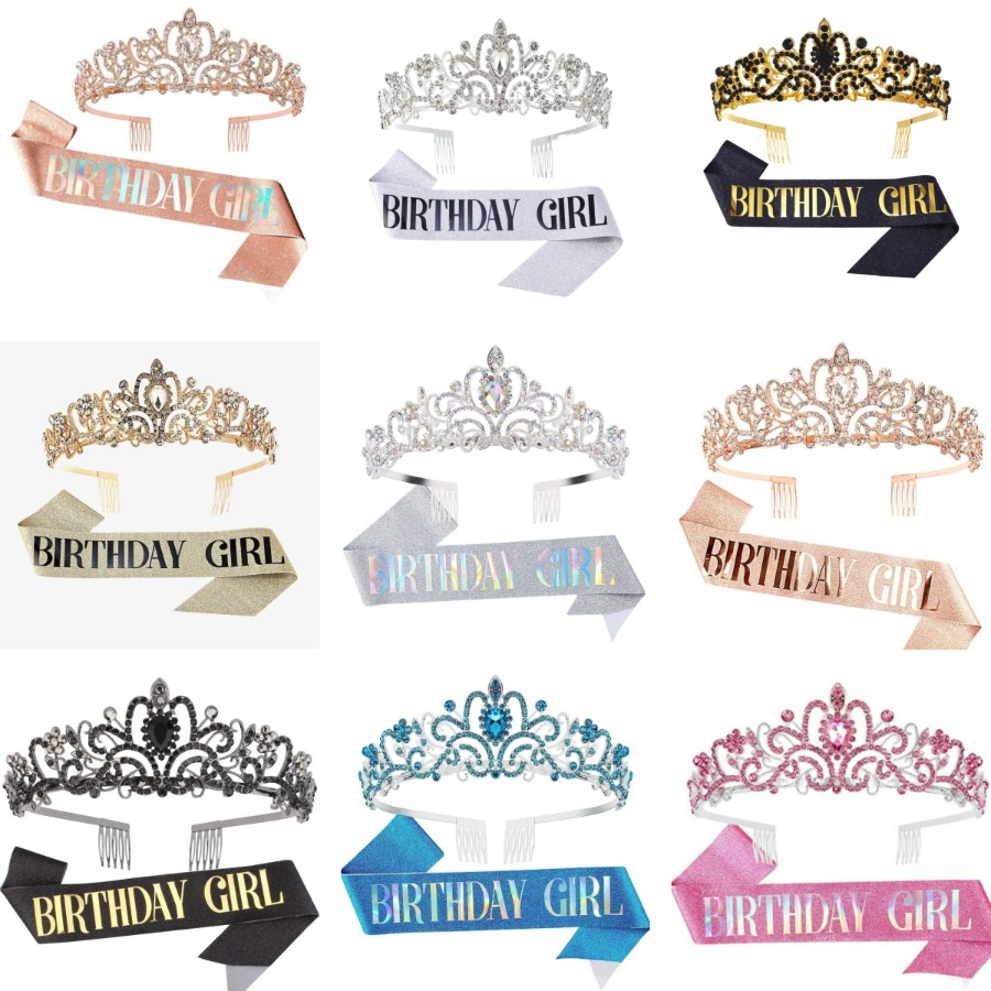 Conjunto de 2 peças: Tiara de  - Birthday Sash Glitter avaliação e preço